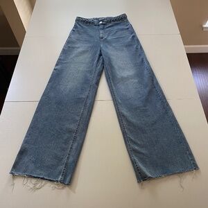 OAT New York Women's Boho High Rise Wide Leg Medium Wash Jeans Size 6/28